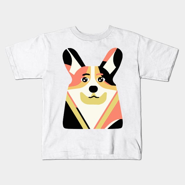 Black Corgi Dog Owner Pembroke Welsh Corgi Illustration Kids T-Shirt by BetterManufaktur